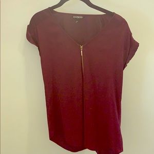 Express front zipper business casual shirt